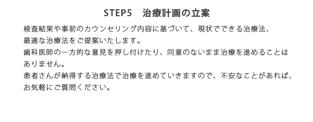 STEP5　治療計画の立案